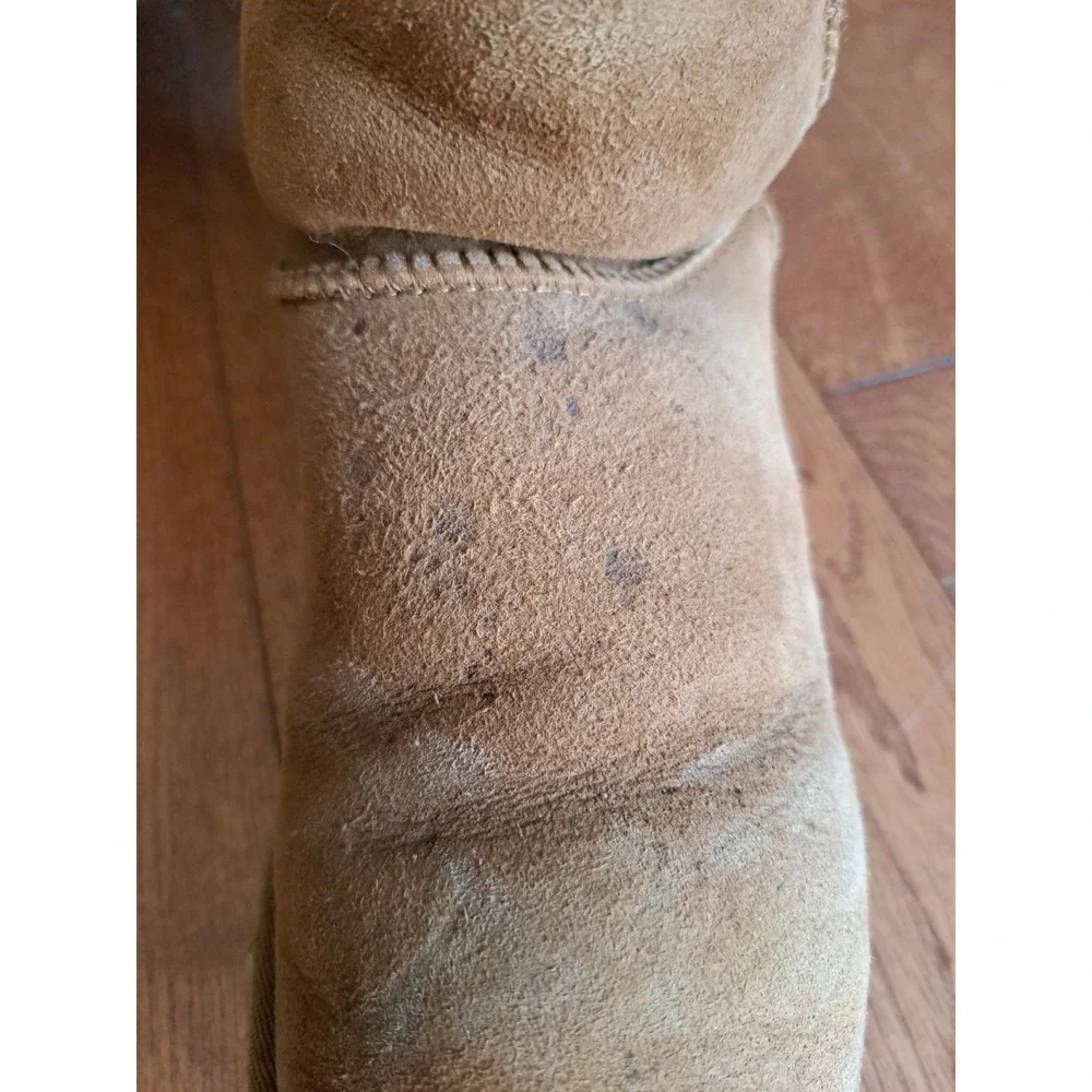 UGG Australia Women's Tan Suede Shearing Winter Snow Boots Mid-calf 8